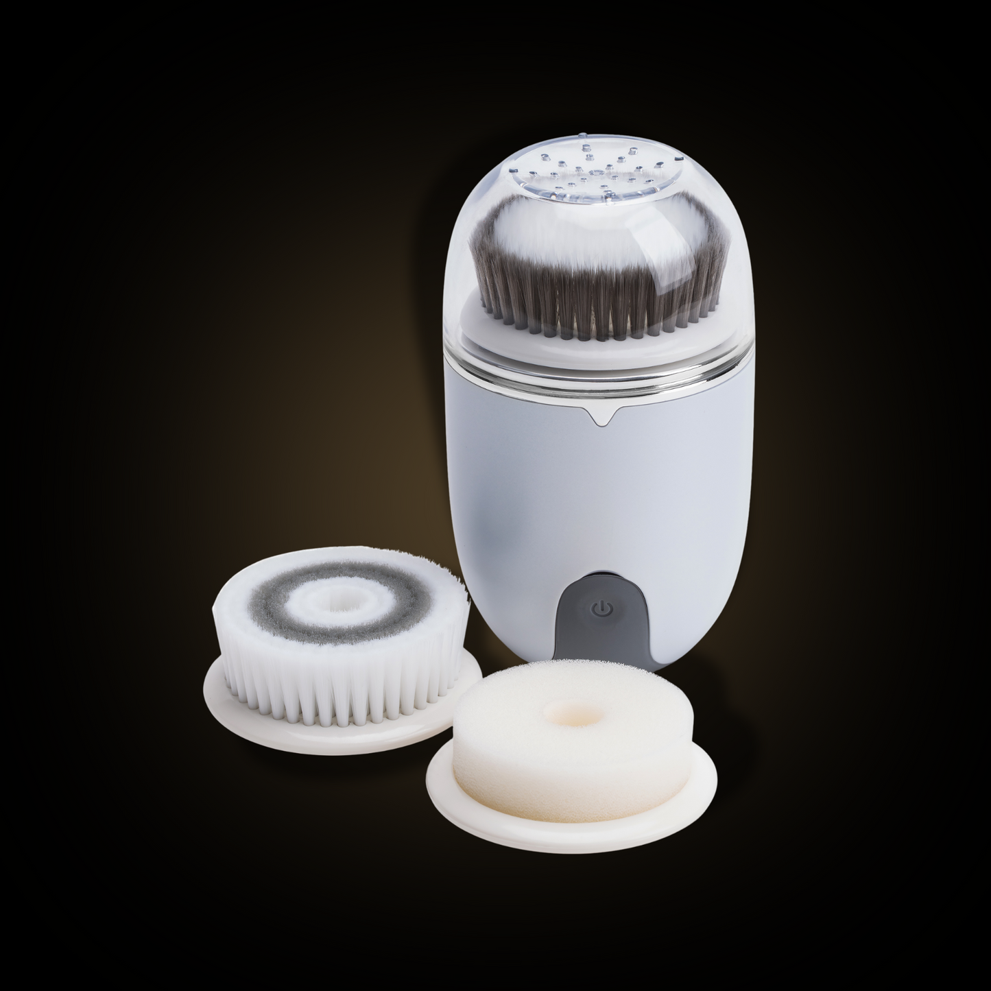 Compact electric skin cleansing brush 3in1