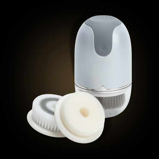 Compact electric skin cleansing brush 3in1