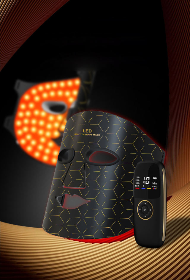 Rechargeable silicone treatment LED mask for the face (black)