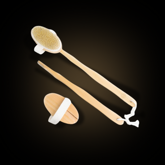 Wooden back scrub brush with removable handle