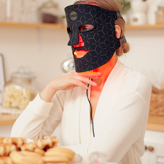 Rechargeable silicone treatment LED mask for the face (black)