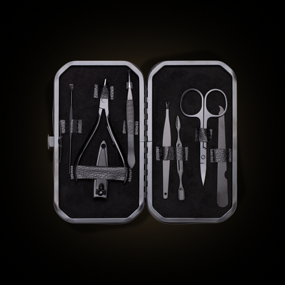 Manicure set 8 pieces (black)